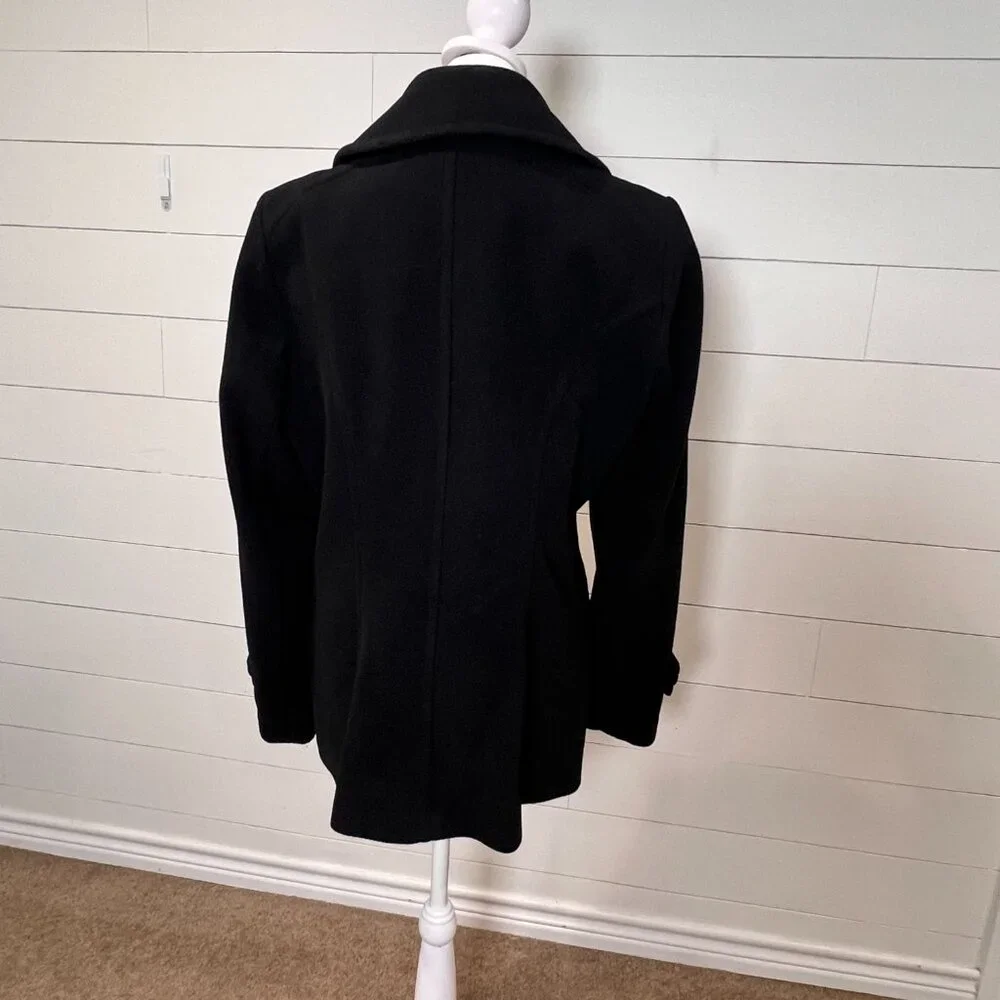 Jason Kole Black Short Length Peacoat Size M - Picture 7 of 10
